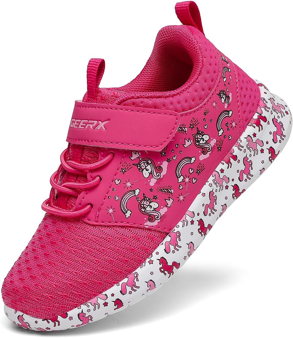GEERX YUNI Unicorn Girls Shoes Lightweight Breathable Comfortable Sport Walking Athletic Running Tennis Sneakers (Toddler/Little Kid)