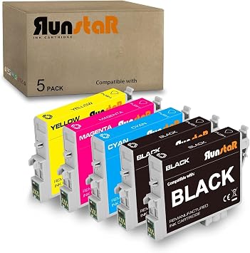 Run Star 5 Packs Remanufactured for T060 Ink Cartridge Replacement for Epson 60 T060 use for Epson Stylus C88 CX3800 CX3810 CX4200 CX4800 CX5800F CX7800 C68 C88PLUS Printer 2BK/C/M/Y