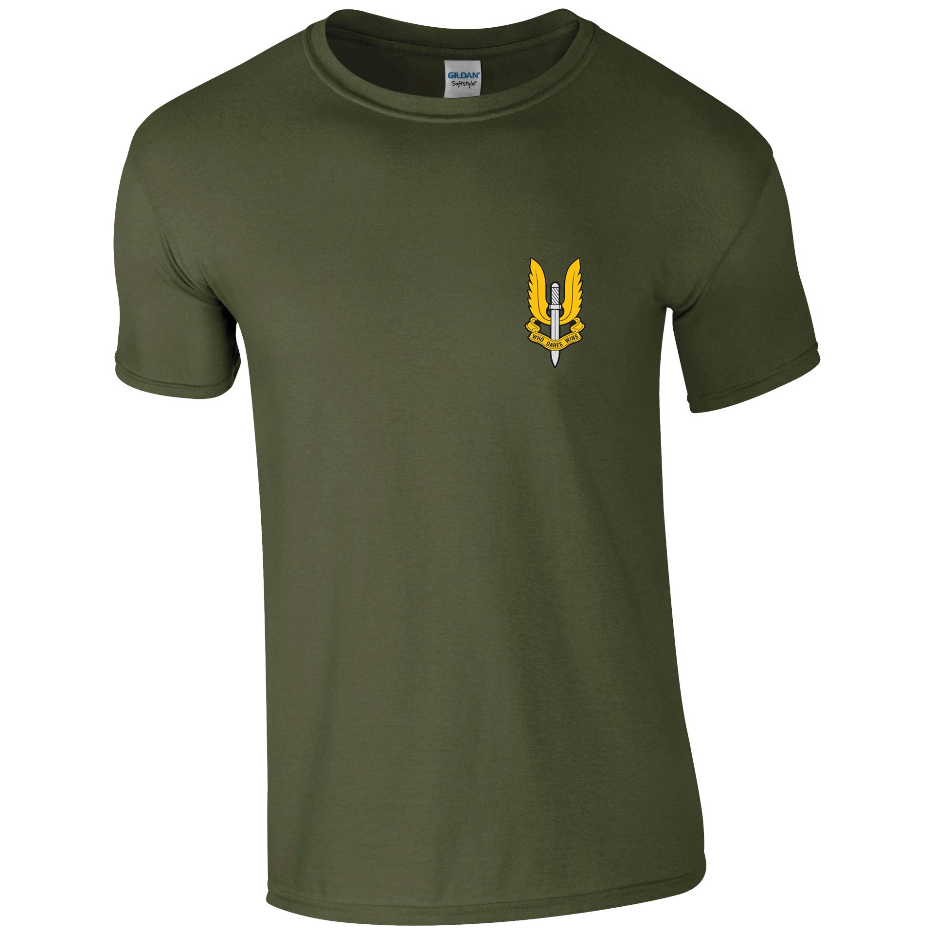 Productsave SAS Special Air Service Insignia Who Dares Wins Mens Tshirt British Army Military (XL, Military Green)