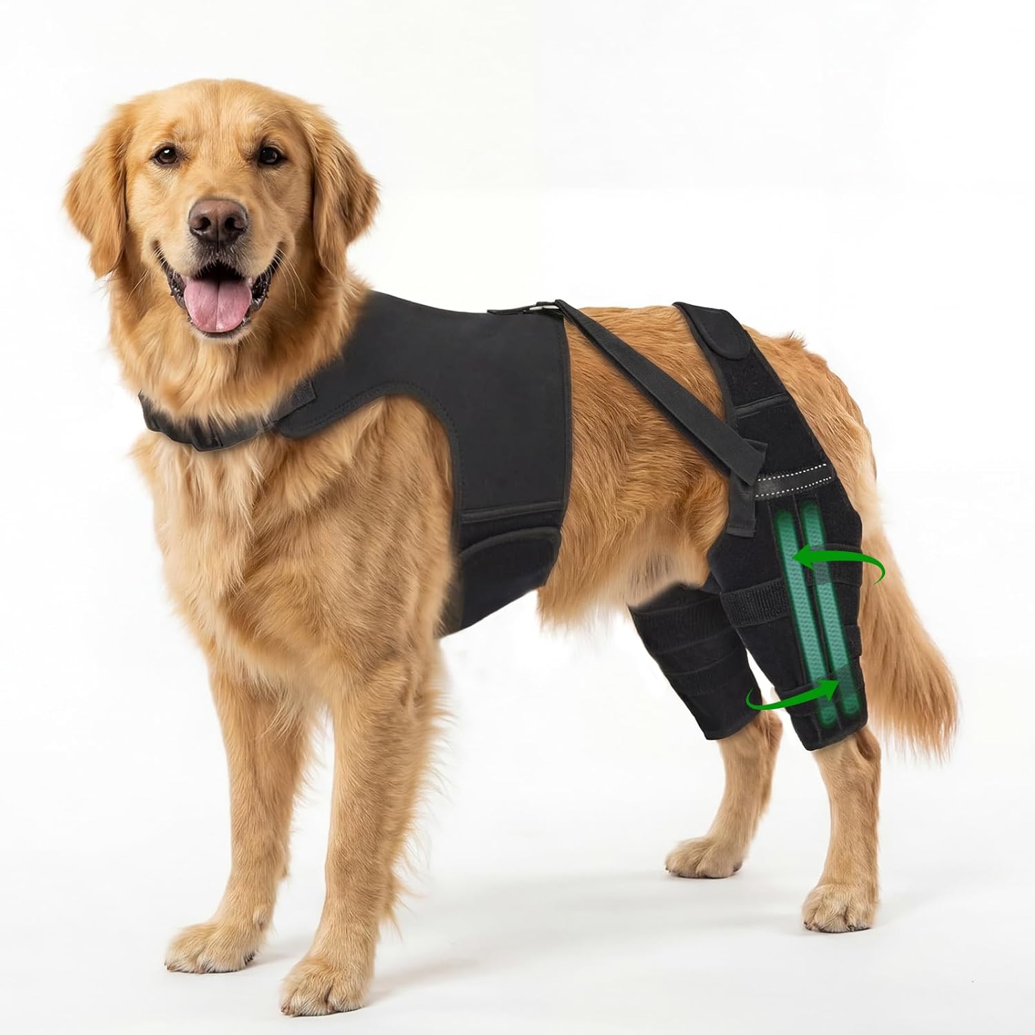 Dog Knee Brace for Back Leg, Adjustable Dog Leg Brace with 4 Stabilizers, Hip Support to Reduces Pain, Ligament Injuries & Luxating Patella & ACL CCL for Small Medium Large Dogs, 2XL