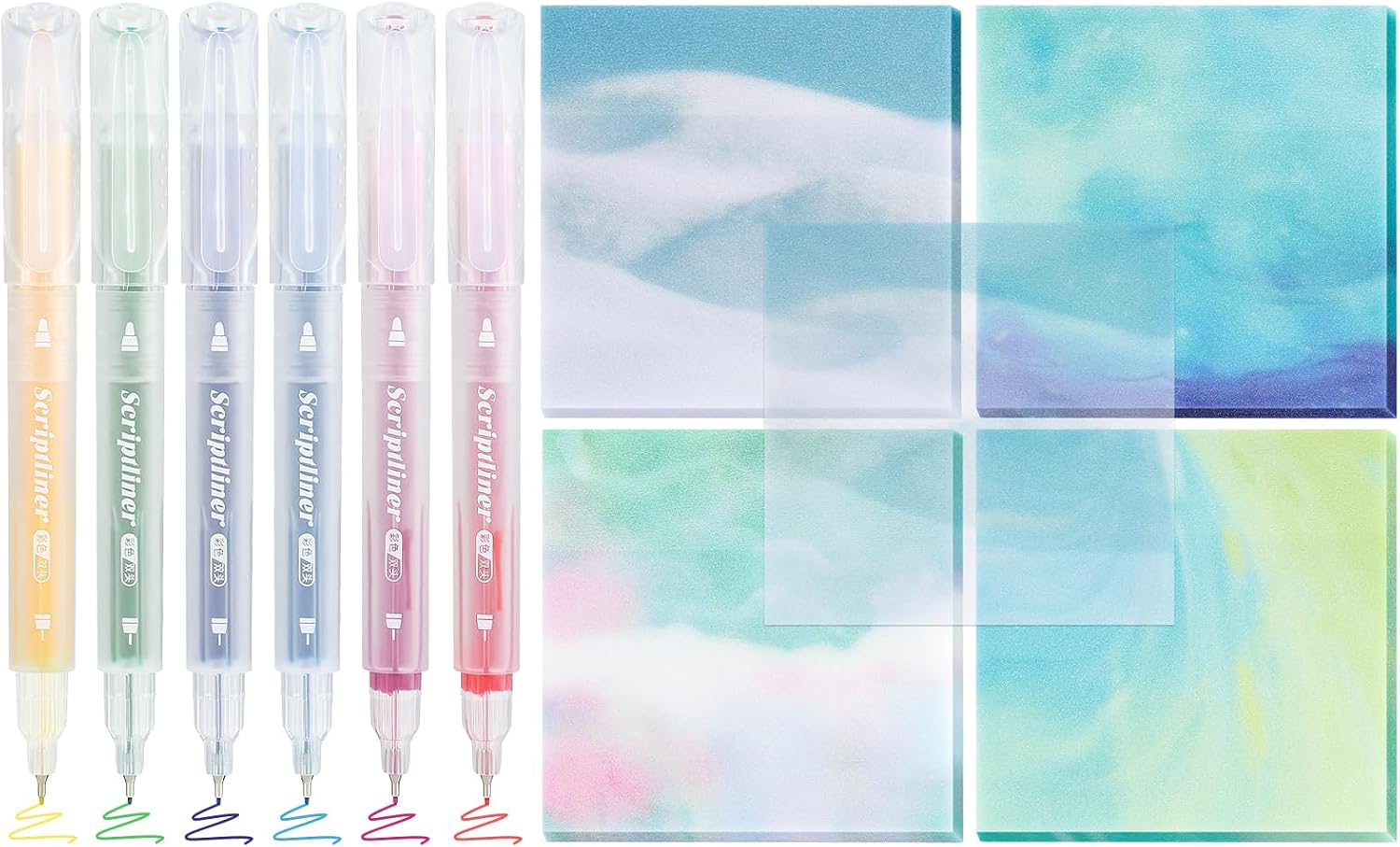 BAYTORY 200 Sheets Transparent Sticky Notes, Glitter Clear Sticky Note