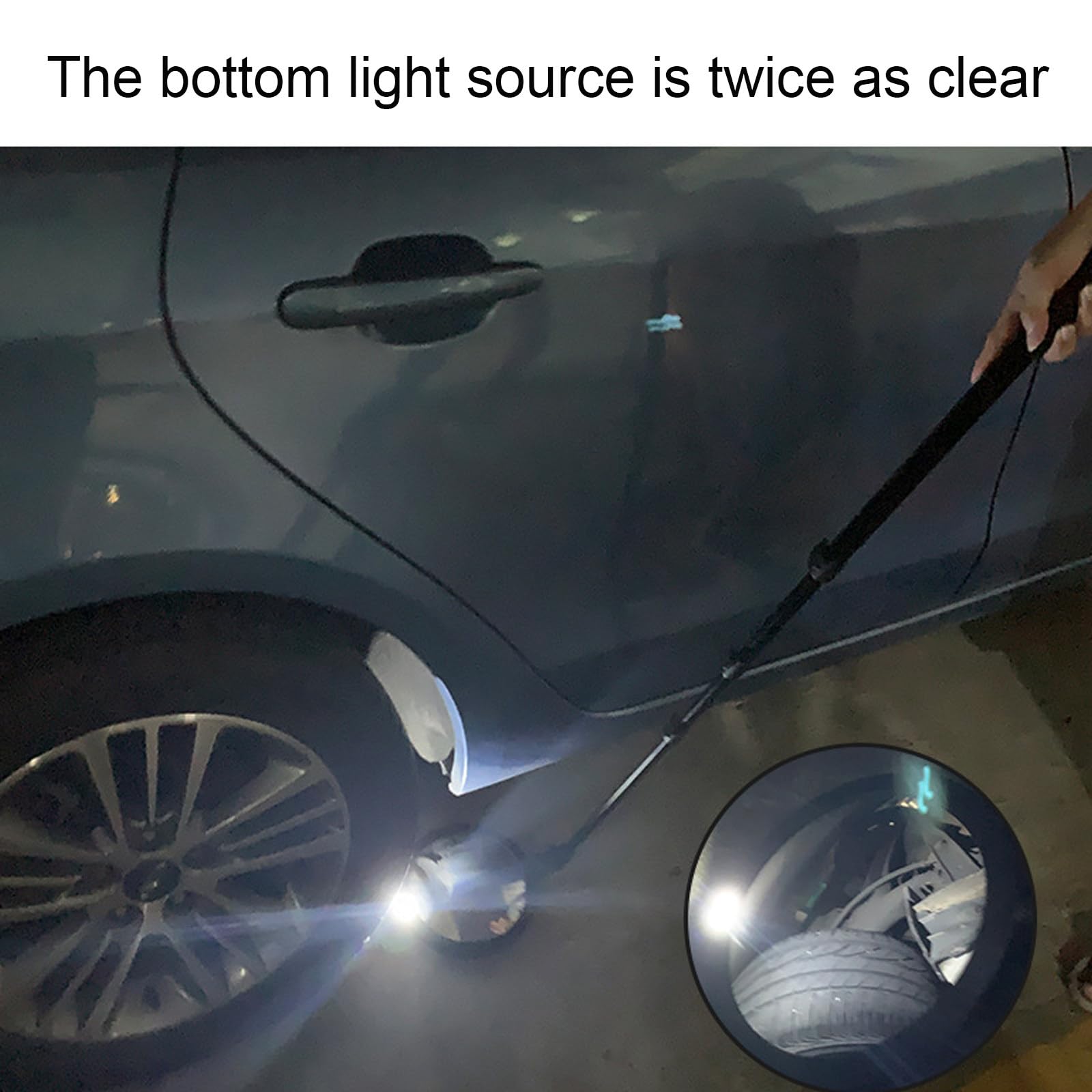 Espejo de seguridad para inspección de vehículos con paquete de 5 espejos de inspección telescópicos, espejo de seguridad de 16 cm de diámetro con luz LED - Espejo de inspección de mano de Home C