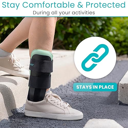 Miniatura 5 de Vive Ankle Stirrup Brace - Air Gel Stabilizer for Ankle Sprain, Tendonitis Support for Men & Women - Right & Left Foot -Achilles Tendon Compression