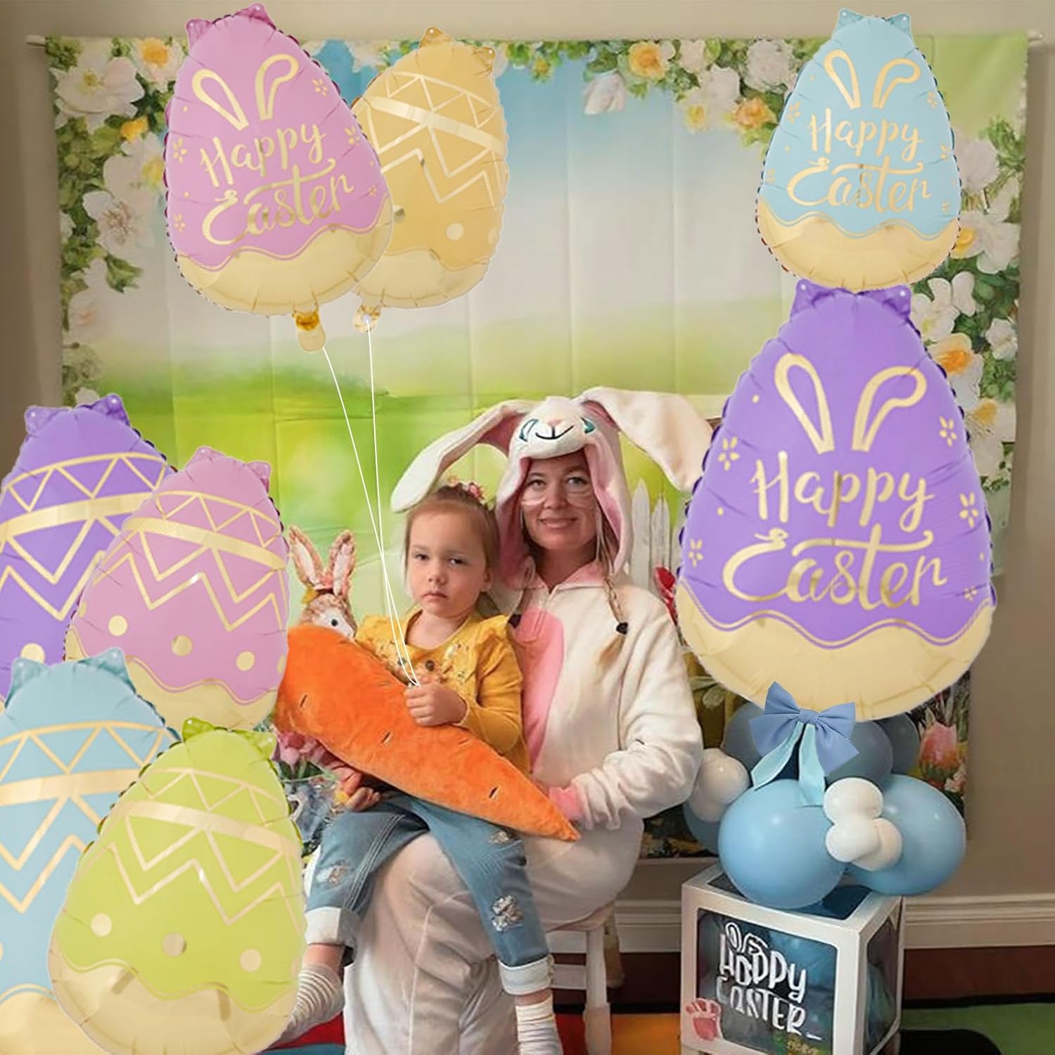 Easter Balloon Decorations, 10pcs Colour Easter Egg Balloons, Foil Mylar Balloons For Birthday, Baby Shower Party Decorations