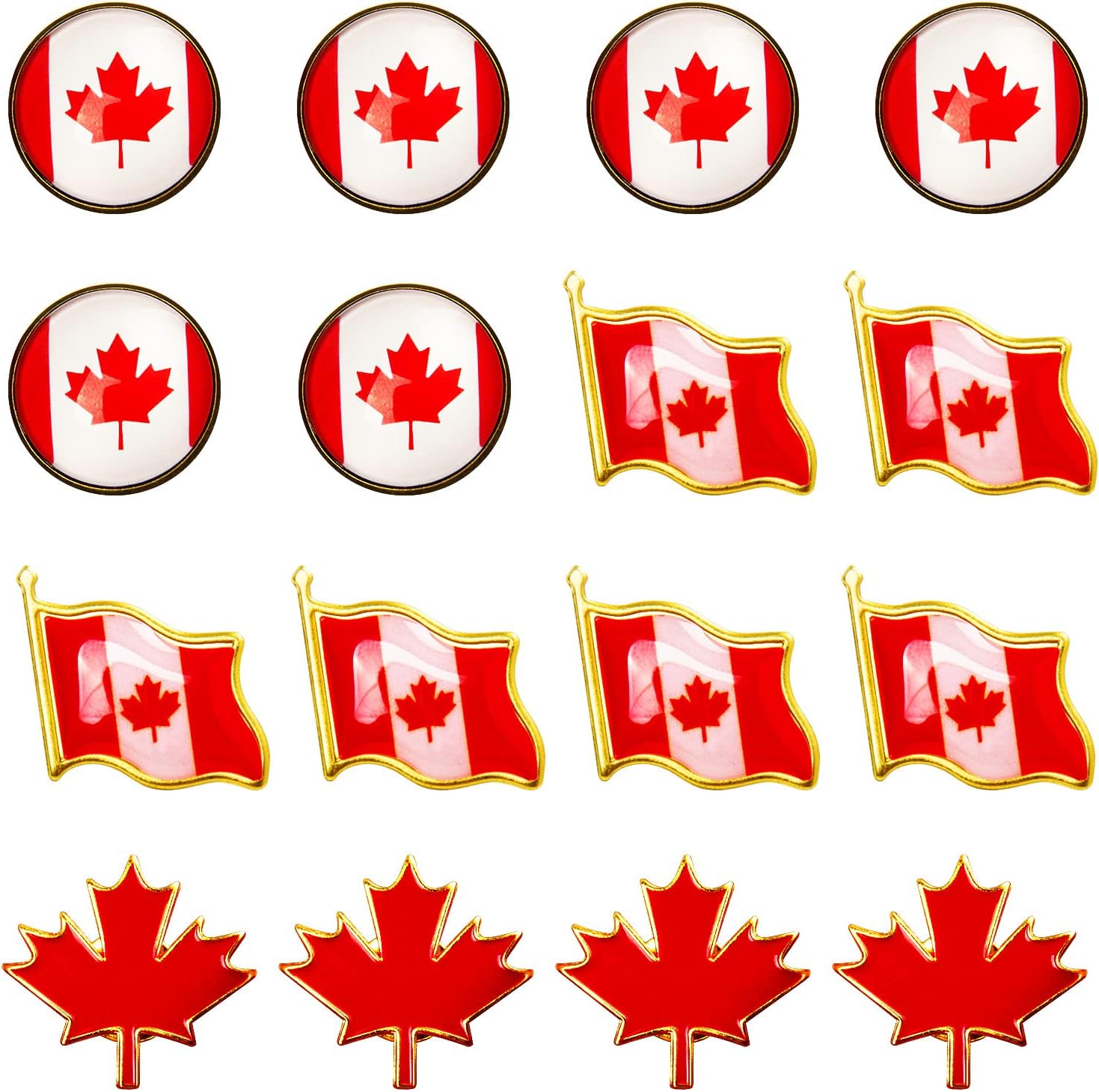 SevenFish 18pcs Canada Flag Pins, Canadian National Maple Leaf Pin
