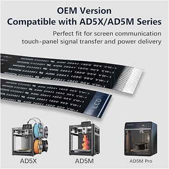 2 PK Original 3D Printer Touch Screen Cable for Flashforge AD5X/AD5M/AD5M Pro LCD Screen Cable ,Fixes Unresponsive Screen/Missing Camera Options LCD Display,AD Screen Cable for AD5M/Pro/Ad5x Parts