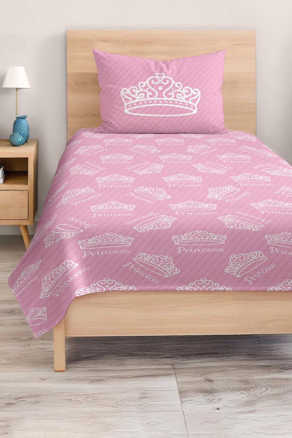 SODEF Bedding Set Twin Size Princess Pattern for Kids Girls Room, Lightweight Quilt Set with Pillow Sham, Soft Cotton Polyester Blend, Multicolor - Multicolor, One Size