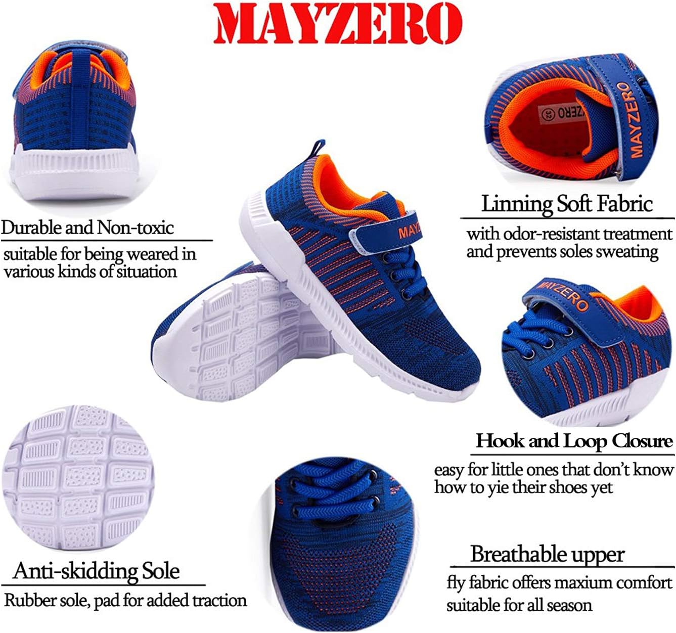 MAYZERO Kids Tennis Shoes Breathable Running Shoes Walking Shoes Fashion Sneakers for Boys and Girls - Image 5