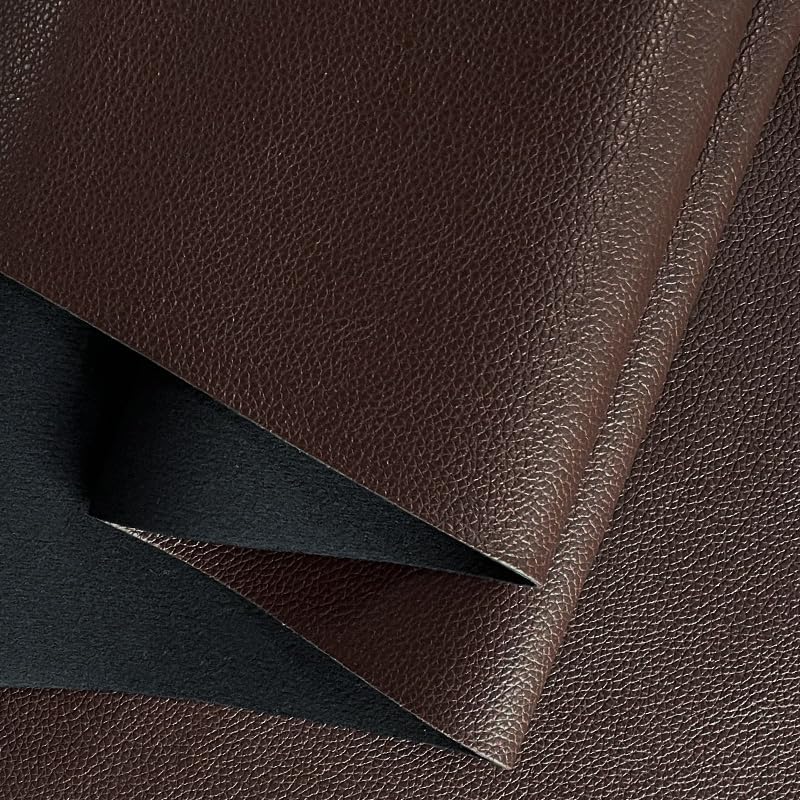HYANG 35.82"x53.93"(91cmx137cm) Soft Faux Leather Fabric Lychee PU Synthethic Leather for Furniture Decor Car Upholstery (Red)