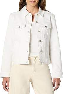 Womens Regular-Fit Low Stretch Denim Button-Front Trucker Jacket