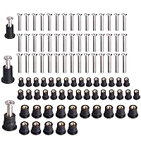 Vista 7 de 45 pares de tuercas roscadas de neopreno M4 M5 M6 con tornillos de acero inoxidable M5, tuercas roscadas de goma para kayak, pernos de latón