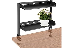 Light-weight Clamp On Desk Shelf - Under Table Or Above - Great for Cramped Spaces!