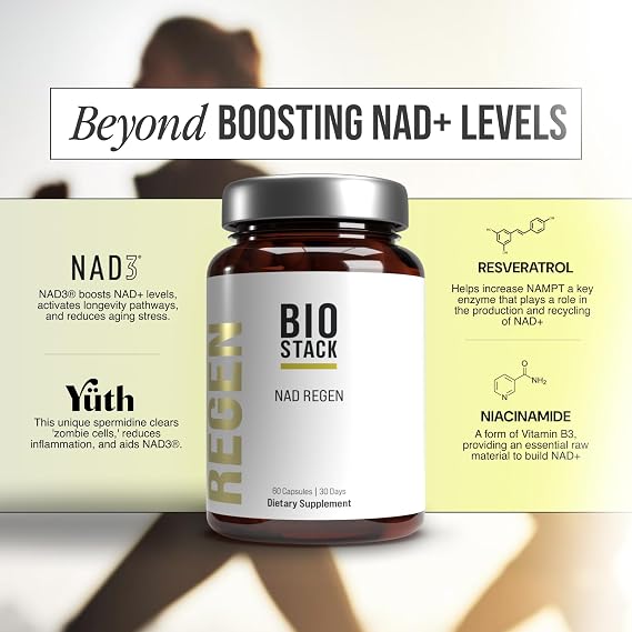 BIOSTACK NAD Regen NAD3 - NMN Supplement Alternative with Resveratrol