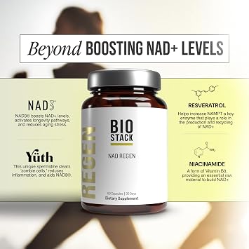 BIOSTACK NAD Regen NAD3 - NMN Supplement Alternative with Resveratrol