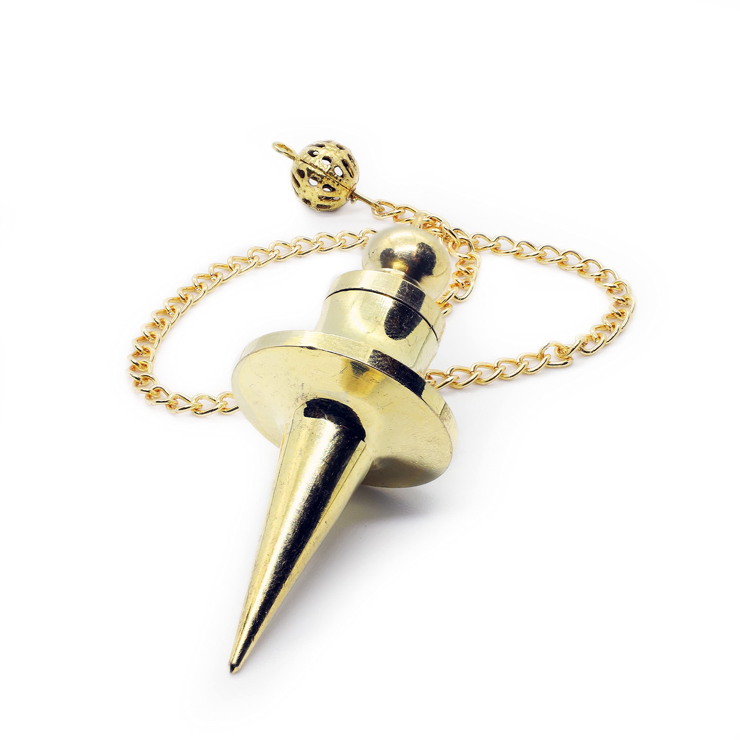 Copper Pendulum for Healing, Dowsing, Divination, Meditation, Metaphysical, Reiki (Spinner - Brass)