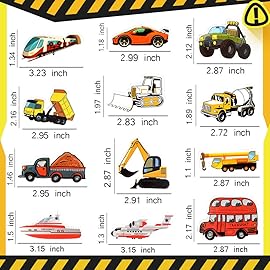 QTL Truck Stickers for Kids Boys Tractor Stickers for Water Bottles Easter Basket Stuffers Gifts for Kids Boys 50Pcs