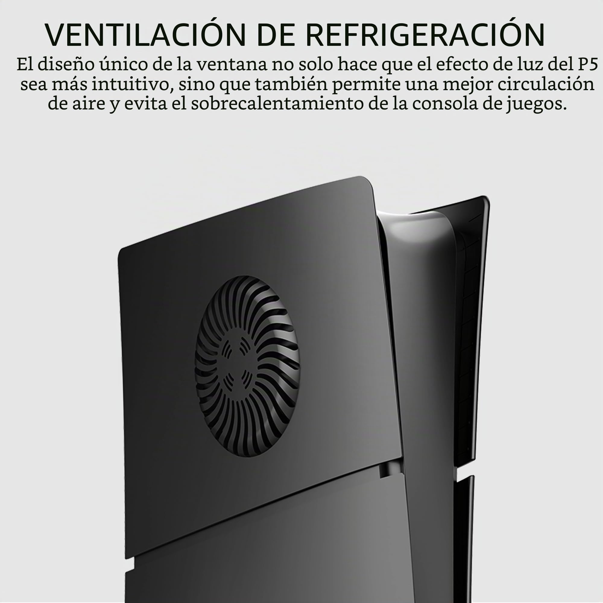 DOBEWINGDELOU Placa frontal para PS5 Slim Digital Edition con ventilación de refrigeración y filtro de polvo, cubierta ABS a prueba de polvo, carcasa lateral de repuesto