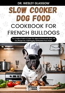 SLOW COOKER DOG FOOD COOKBOOK FOR FRENCH BULLDOGS: The Complete Guide to Canine Vet-Approved Homemade Quick and Easy Recipes for a Tail Wagging and ... Ultimate Series for Healthy Canine Cuisine)