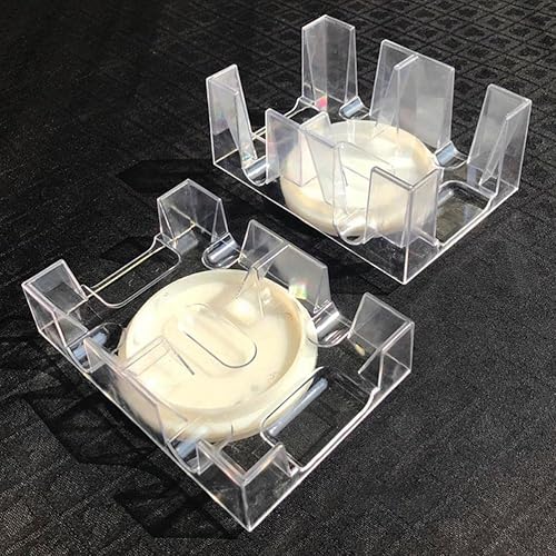 Miniatura 7 de Keenso Bandeja giratoria de 2 barajas para 6 barajas, práctico organizador de juegos de cartas transparente, Poner 2 Poker