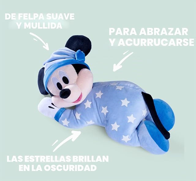 Foto 5 de 7 de Simba Peluches Disney Baby- Peluche Mickey Dormilón 30cm, Pijama Brilla en la Oscuridad, Ideal para Bebé