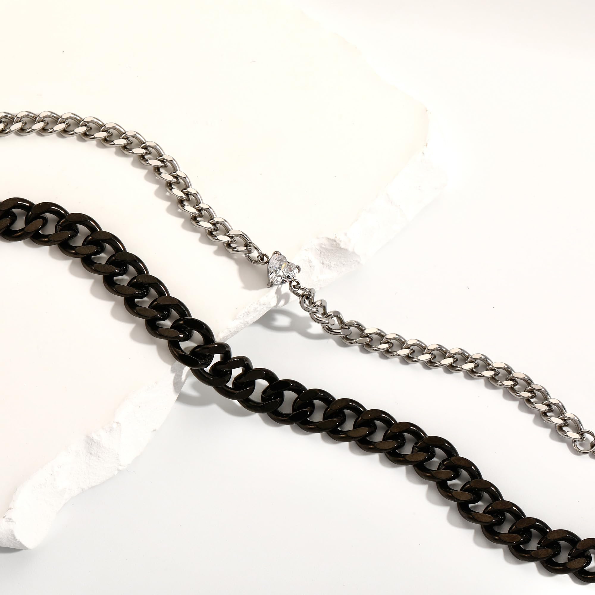 Matching Couple Cuban Chain Bracelets Gifts for Boyfriend Husband Soulmate Girlfriend Valentine Anniversary Birthday Christmas Gift for Him Her