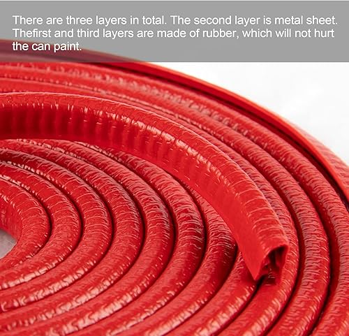 Miniatura 4 de SINGARO Protector de borde de puerta de automóvil de 33 pies (32.8ft), tira protectora decorativa de goma sin pegamento, protector de entrada de