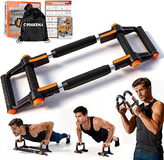 Twister Arm Trainer, 3 in 1 Adjustable Chest Trainer for Men with Poster & Storage Bag, Multifunctional Push up Bar, Home Gym Chest Workout Equipment for Arm Strengthening Chest Builder
