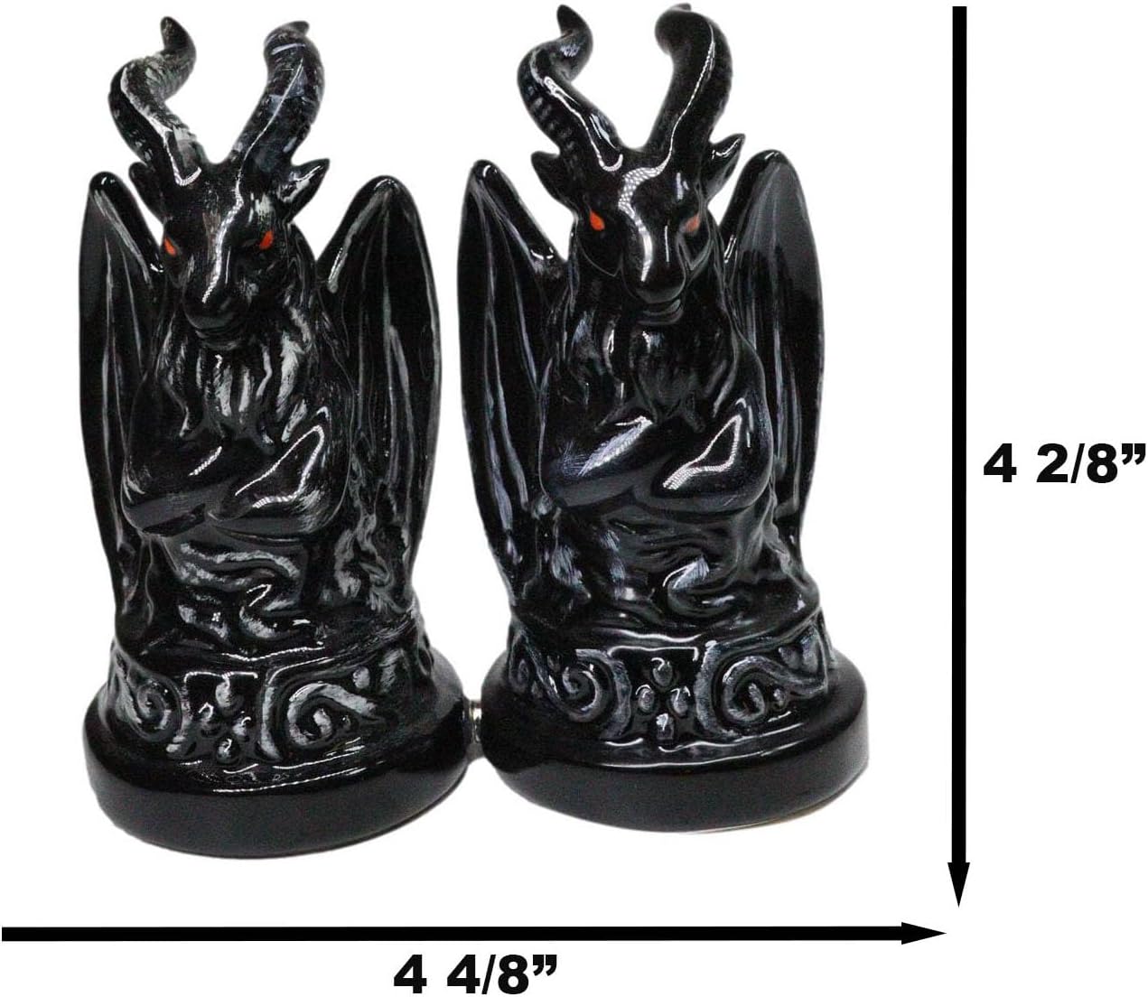 Ebros Gift Black Mystical Metaphysical Realm Spirit Sabbatic Goat Baphomet Ceramic Salt Pepper Shakers Set Figurines