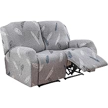 1/2/3 Seater Recliner Sofa Seat Covers Fabric Stretchy 4/6/8-Pieces Couch Slipcover Armchair Cover Non-Slip Furniture Protector, Elastic Spandex Soft Recliner Chair Protectors with Side Pocket  Color