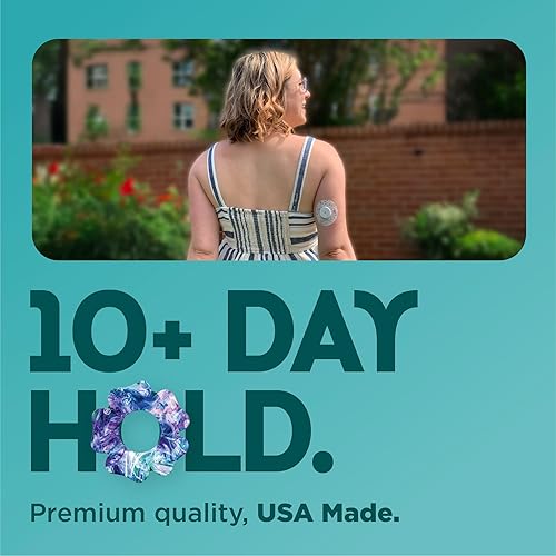 Miniatura 8 de ExpressionMed - Parches adhesivos para Dexcom G7 y Stelo (paquete de 5) - Cintas con sensor CGM precortadas a prueba de agua, no se deshilachan,