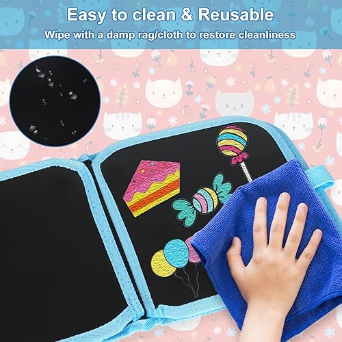 Miniatura 4 de Juego de garabatos de libro borrable para niños, libro de dibujo mágico reutilizable para niños con 12 bolígrafos de acuarela, dibujo de 14 páginas,