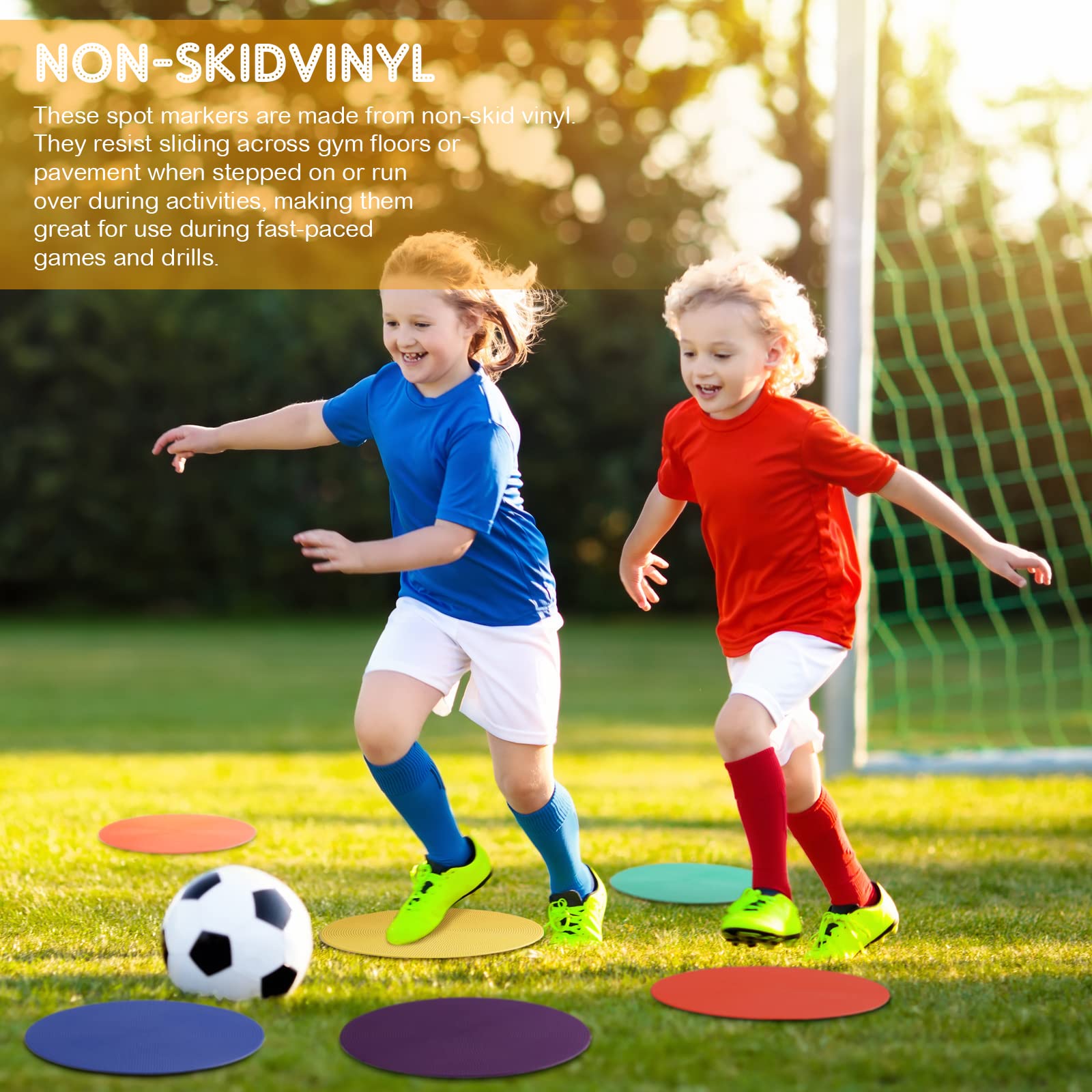 15 Marqueurs De Sol Polyvinyle 9 Pouces Antidérapants – Spots Colorés Pour Entraînement Agilité, Football, Basketball, Danse & Sport (5 Couleurs Vives)