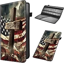 Car Registration and Insurance Holder, Leather Car Organizer, Cool Car Accessories for ID, Driver's License Cards & Essential Document, Men & Women,business cards,American Flag