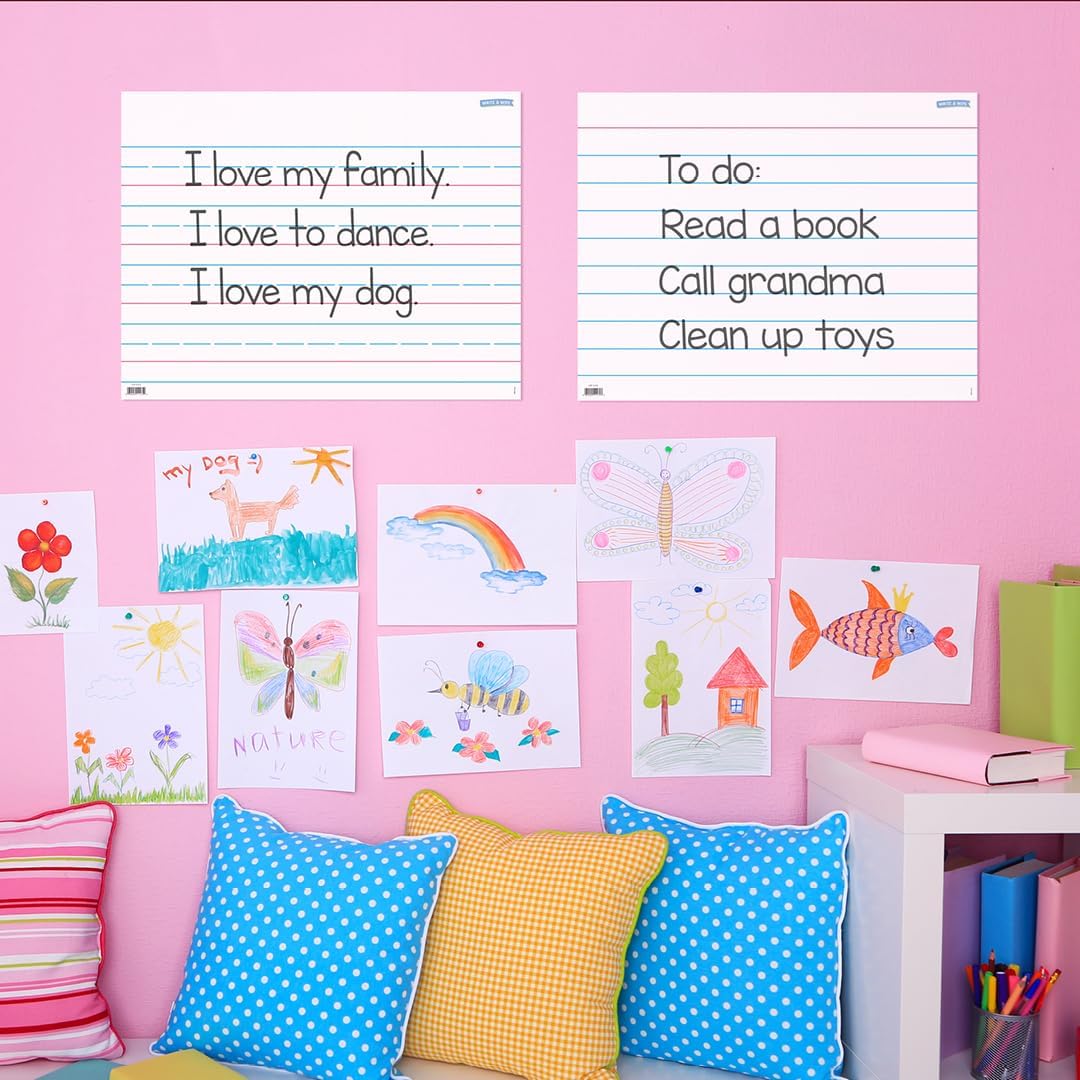 CTP Core Decor Write & Wipe Essential Templates 4-Chart Pack Contains Write & Wipe Notebook Page, Write & Wipe Index Card, Write & Wipe Handwriting Page, and Write & Wipe Graph & Array Chart (Creative Teaching Press 11177)