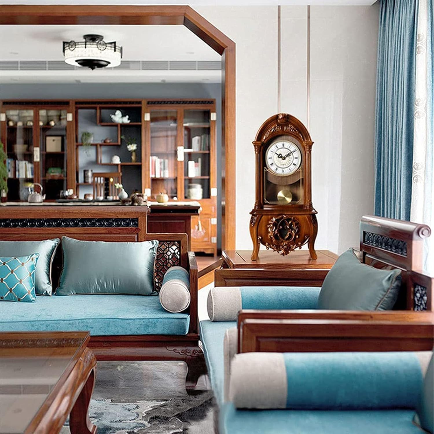 Mantel Clock Retro Silent Watch Retro Silent Watch Standing Mantel Clock Living Room Kitchen Office Table Clock for Table Clock for Home Decoration