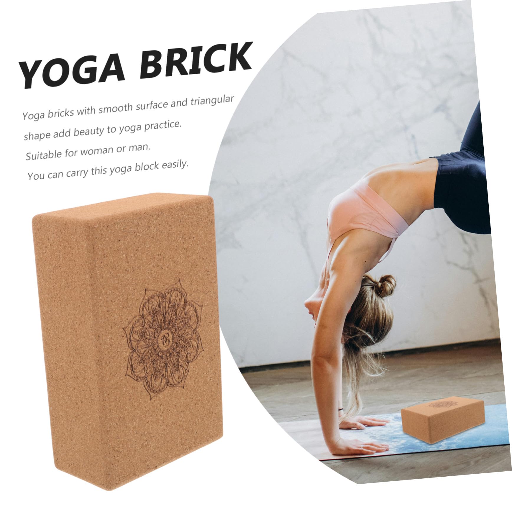 Yoga Trainingsblock aus Kork für Entspannung, Dehnung und Training