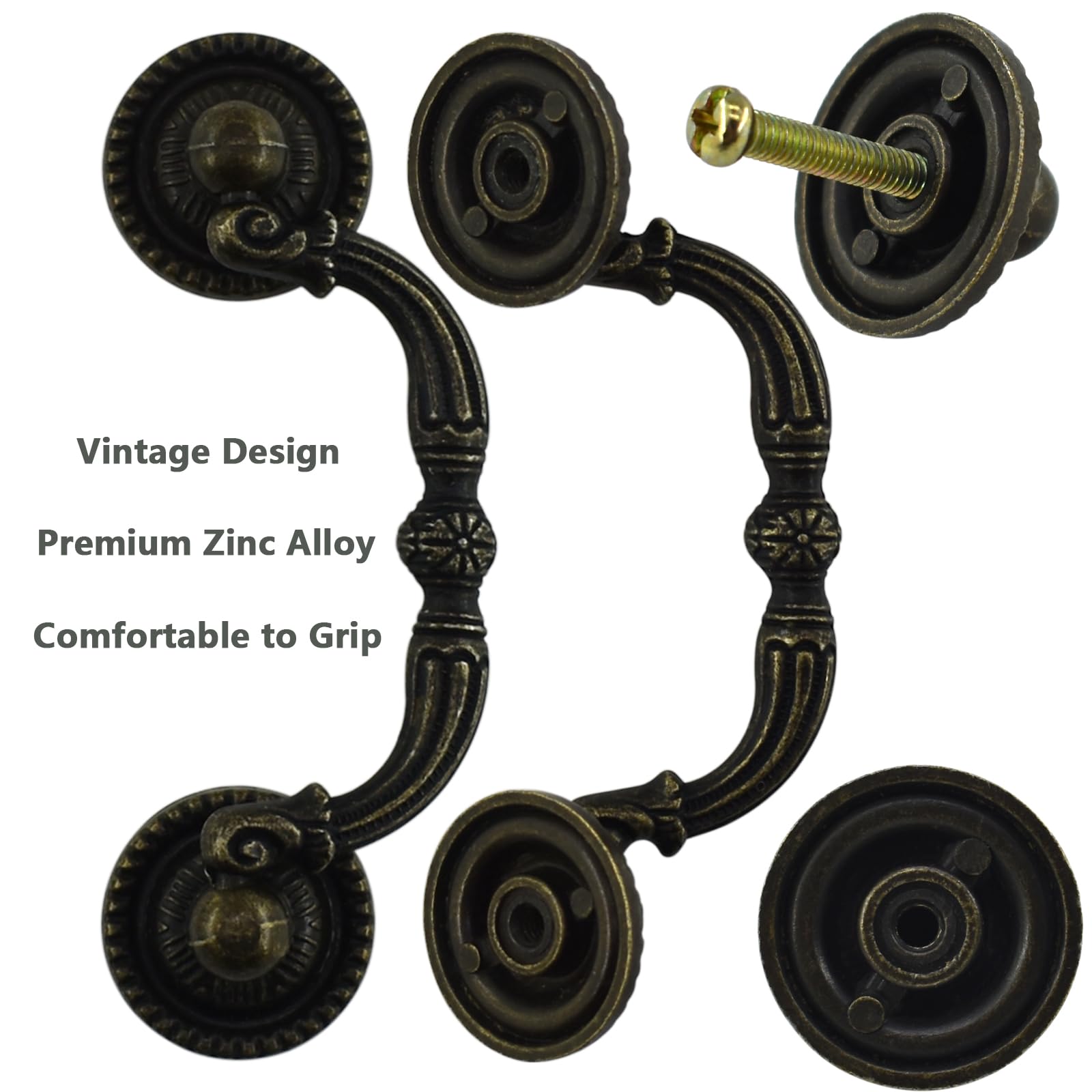 Vintage Bronze Drawer Pulls - 2 Pack -4 Vintage Bronze Drawer Pulls - 2 Pack -4
