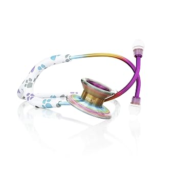 MDF Instruments MD One Epoch Lightweight Titanium Stethoscope, Adult, Kaleidoscope/Paws Tube + MDF LUMiNiX Medical Professional Penlight