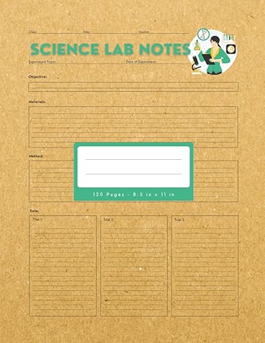 Science Lab Notes: Laboratory Planner Notebook for Graduate Student Researchers, Lab Girl, Engineer, Chemical Engineering | Memory Guide and Logbook ... | Molecular Chemistry, Physical, Biology