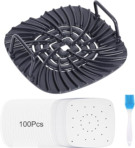 Rejilla de parrilla compatible con Ninja AG301 Foodi, piezas de repuesto para parrilla con papel pergamino para parrilla interior Ninja AG301 Foodi