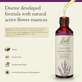 Bach Original Flower Remedies, Heather - Empathize & Listen - Natural Homeopathic Flower Essence for Emotional Balance - Vegan, Gluten Free, Sugar Free - 20mL Dropper