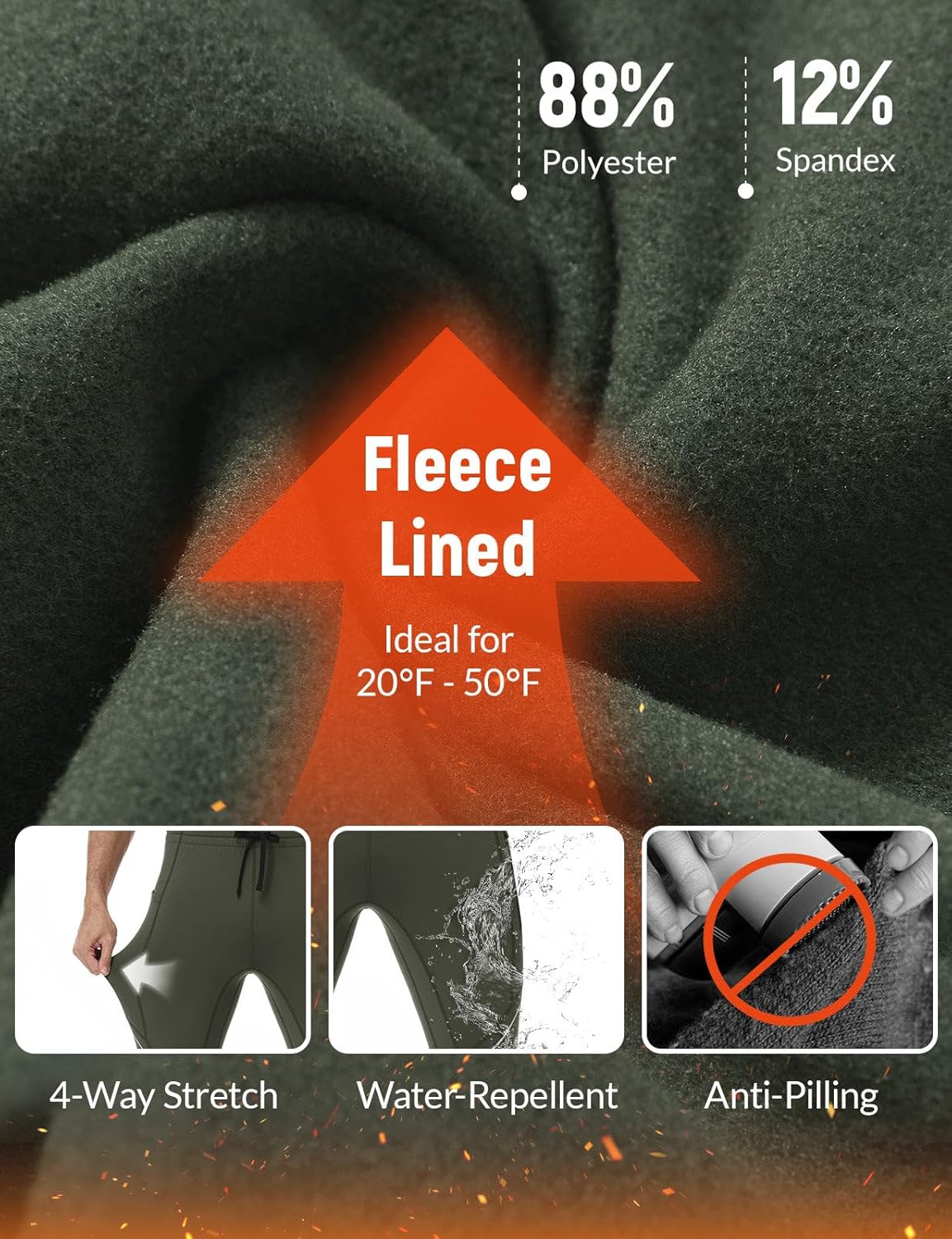 SPEXIAL Men's Fleece Lined Running Tights Winter Cycling Compression Pants Thermal Leggings Cold Weather Gear - Image 4