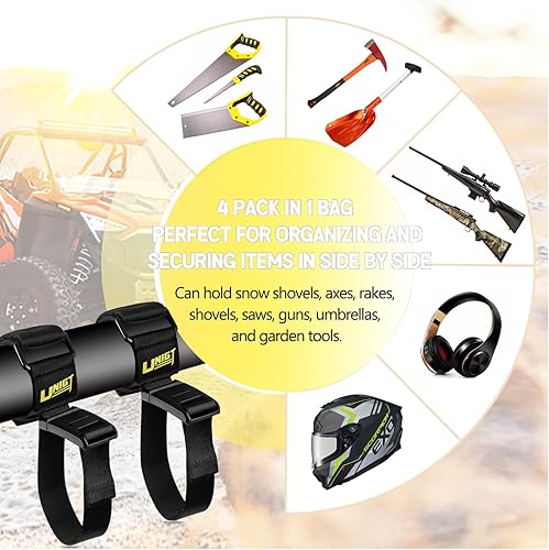 Miniatura 2 de Title UNIGT - Paquete de 4 portaequipajes UTV para soporte de herramientas de pala, se adapta a 1.5-2.0 pulgadas, compatible con Polaris Ranger RZR,