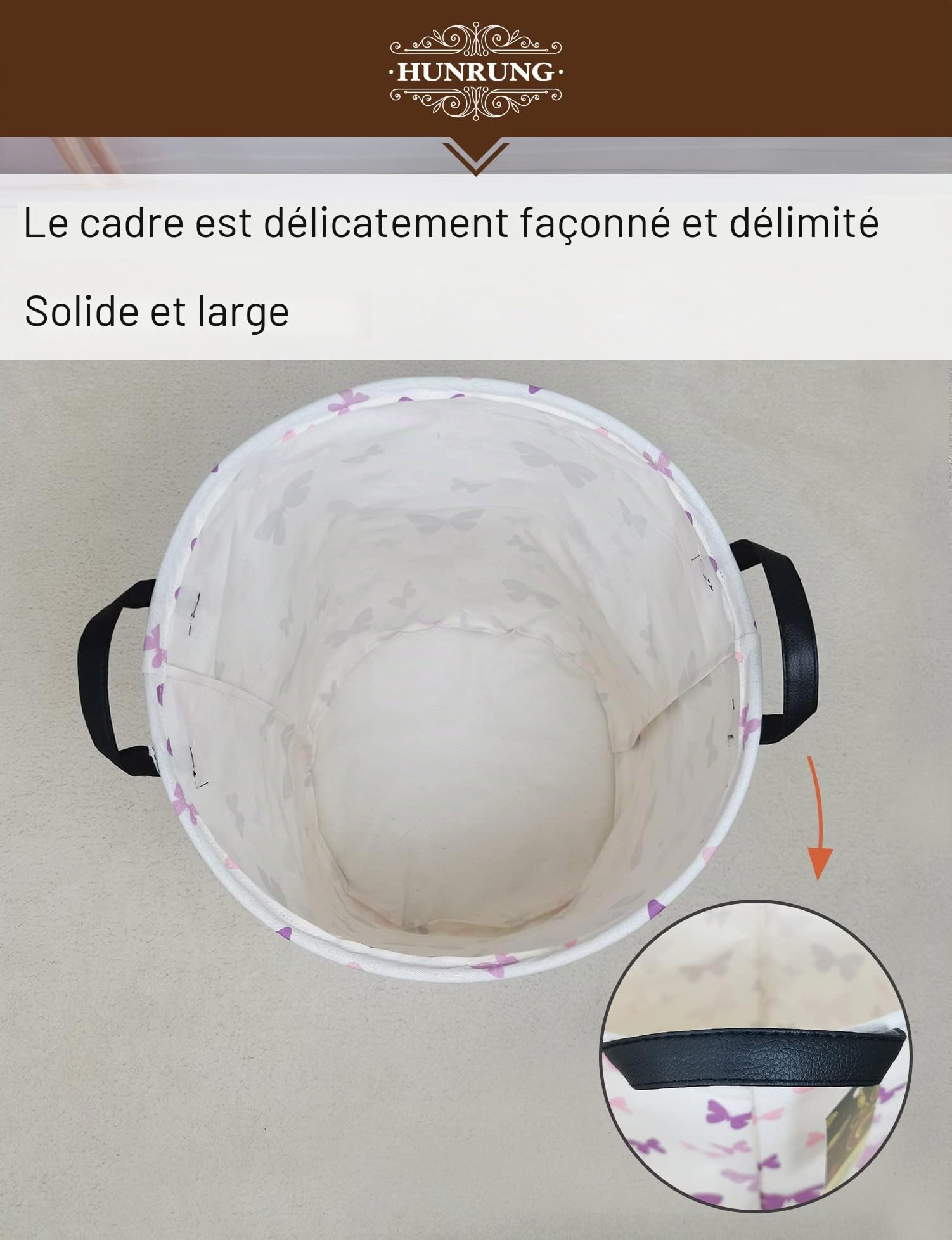 Panier à linge, grand panier de rangement léger en toile en tissu de toile pour jouets, vêtements sales, pliable et imperméable pour dortoirs universitaires, chambre d'enfant, salle de bain
