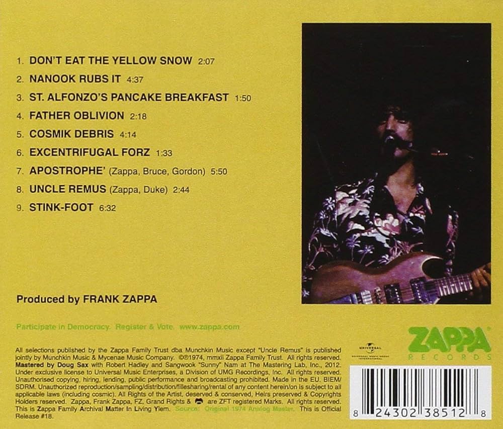 Frank Zappa - Apostrophe (') [CD] - Amazon.com Music