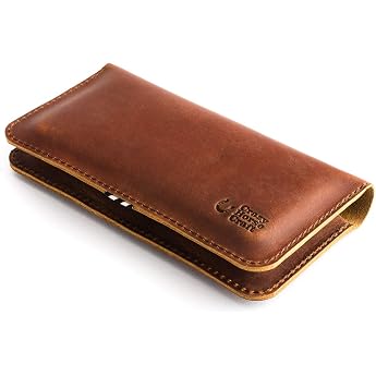 Leather Wallet for 2 Mobile Phones iPhone 16/15/14/13/12 Series Double Mobile Phone Case Phone Wallet Mobile Phone Case Two Smartphones Dual Pocket Wallet with Mobile Phone Pocket Crazy Horse Craft