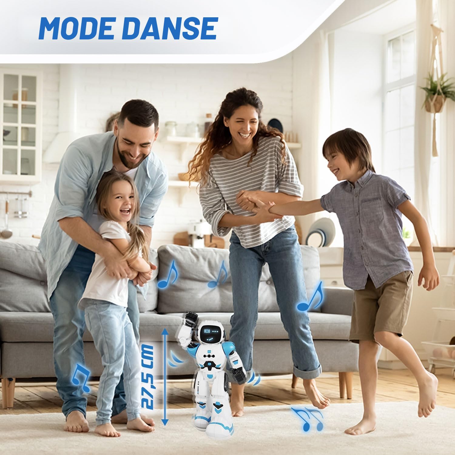 Xtrem Bots - Robbie | Robot Enfant | Robot Telecommande Et Programmable Jusqu'à 50 Actions | Jouet Enfant 5 Ans Garçon | Jouet Fille 5 Ans Et Plus
