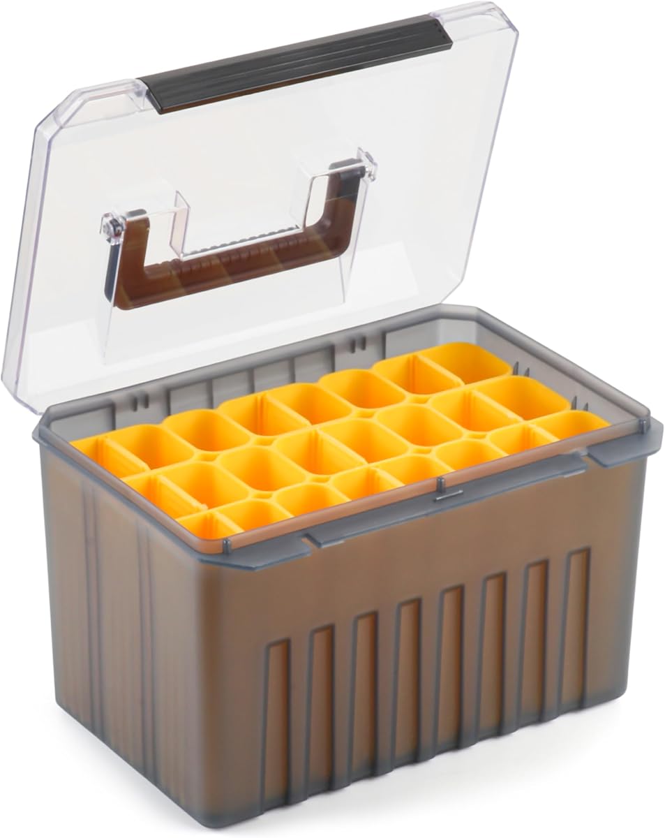 Fishing Tackle Box with Clear Lid - Large-Capacity Multi-Slot Organizer, Rigid Hard Lure Organizer, Durable for Freshwater Bass & Saltwater Fishing