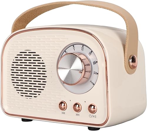 Septpenta Altavoz Bluetooth retro, lindo mini altavoz, altavoz inalámbrico portátil, experiencia de sonido inmersivo, distancia Bluetooth de 32.8