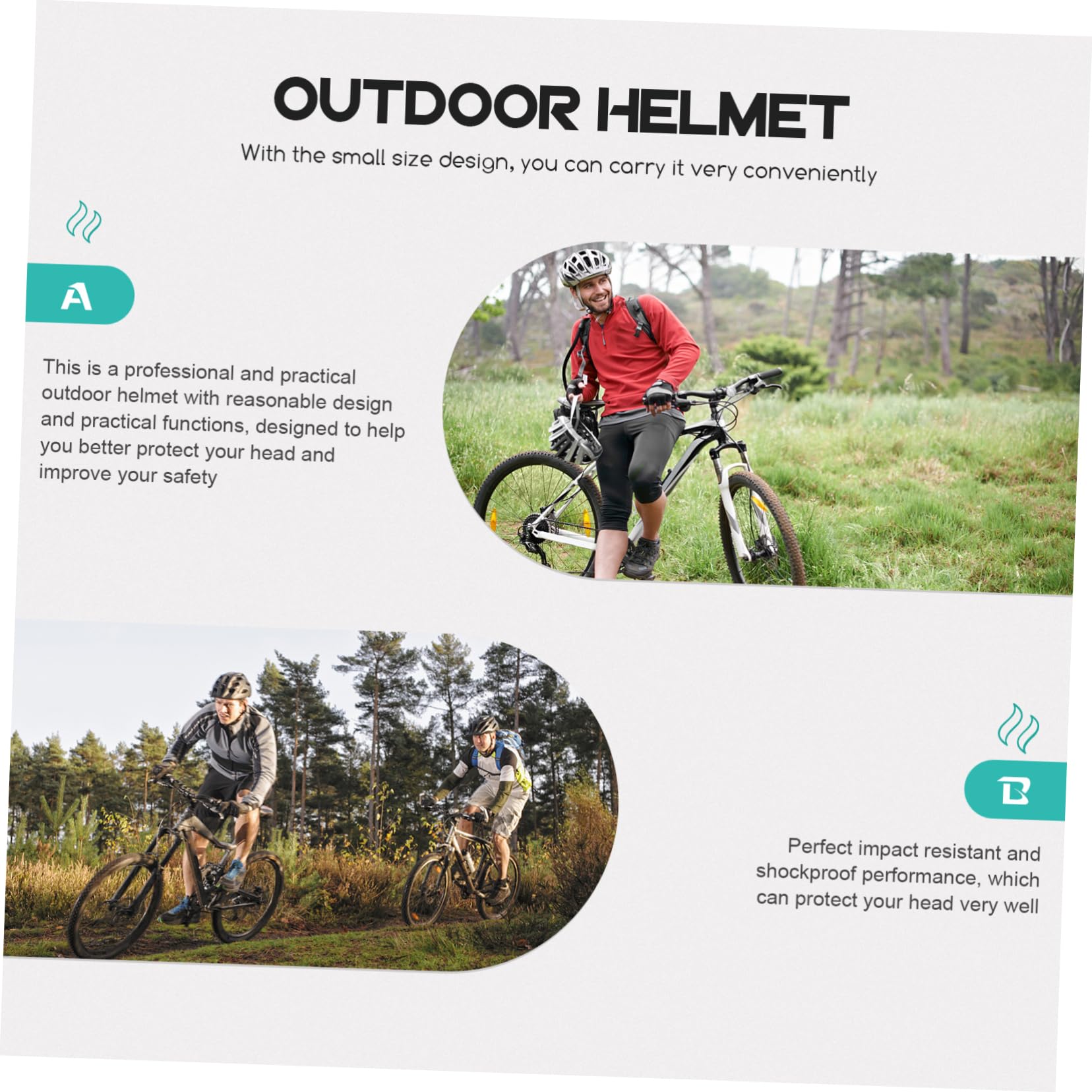 Casque de Sécurité Antichoc pour Cyclisme Extérieur, Abs Marron